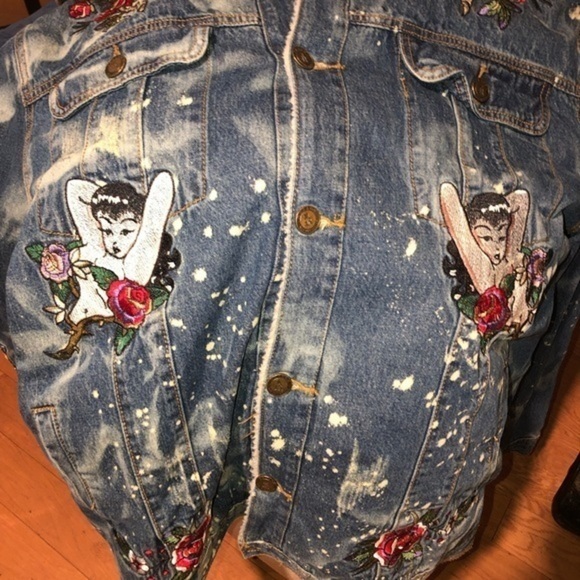 Mens blue jean Sherpa jacket‎ DEATH ABOVE DISHONOR 3XL - Picture 2 of 13